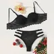 New 2pc Sexy Exotic Sets Sexy Sensual Brassiere Lace Lingerie Set Women's Underwear Set Push Up Thin