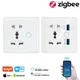 Tuya WiFi Zigbee Universal Wall Smart Socket Multi-function Power Plug Socket 13A USB Charge