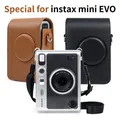 Fujifilm Instax Mini EVO camera bag retro PU leather case shoulder belt protection bag hard plastic