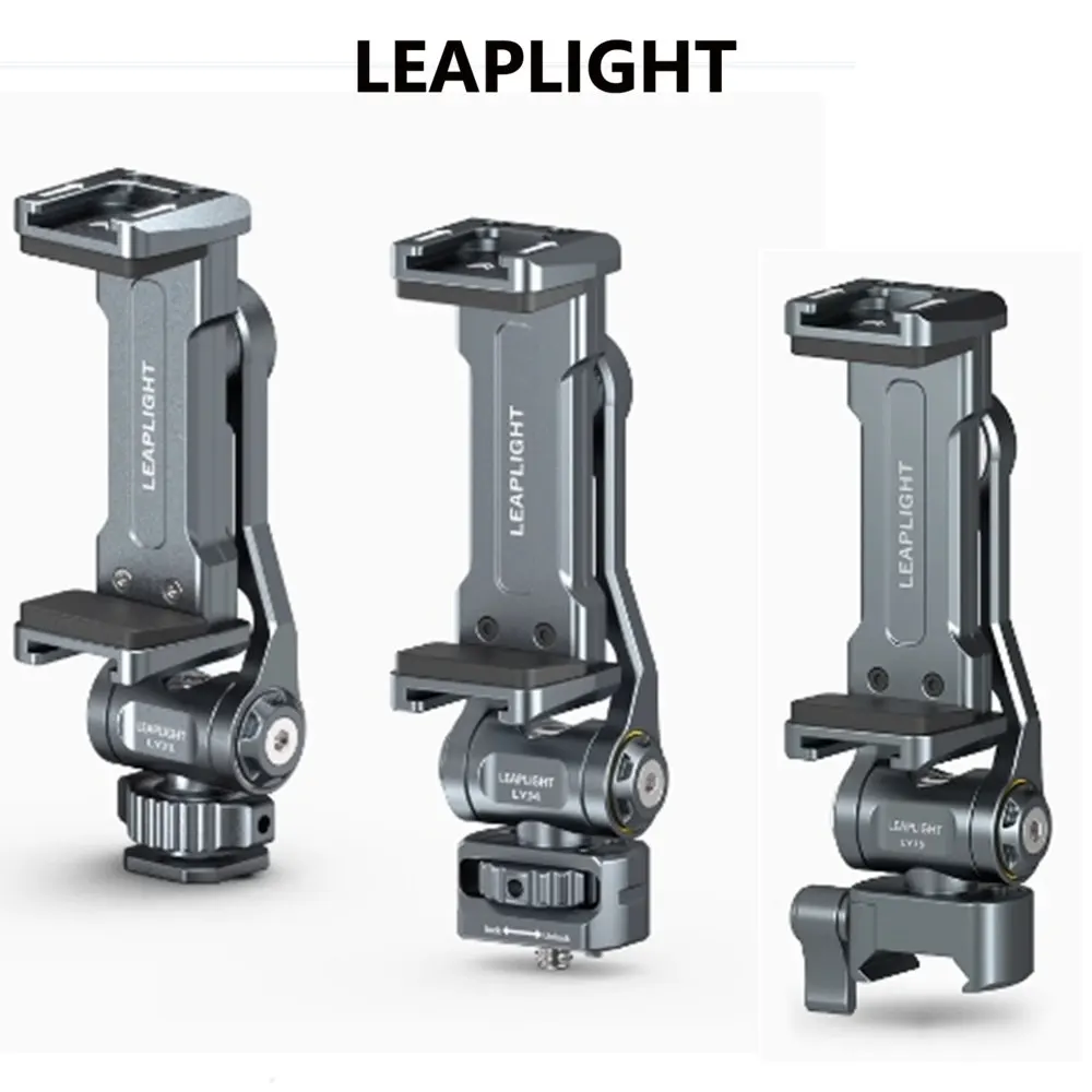 Trépied de téléphone en aluminium, mise à niveau 2026, adaptateur de support de Smartphone avec chaussure froide Arca pour iPhone 15 14 13 Samsung, lumière de micro de téléphone