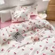 Red Cherry Chessboard Bedding Set For Girls Boys Double Size Flat Sheet Duvet Cover and Pillowcase