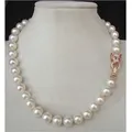 18" 10-11MM AAA++ GENUINE WHITE SOUTH SEA AKOYA PEARL NECKLACE