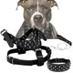 Dog Collar Dog Harness with Spiked and Chain Leash Set for Medium Large Breeds Pitbull Mastiff