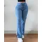 Jeans a vita alta alla pesca con sollevamento dell'anca disegni a tasche Multiple jeans Skinny a