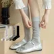 JK Sweet Girls Stockings Solid Color Black White Gray Loose Long Socks Women Stockings Japanese