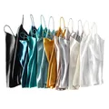 Estate Crop Top Donna Camis Canotta in raso di seta Canotta da donna Canotta senza maniche Roupas