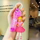 Barbie Schlüssel bund neue Cartoon rosa Liebe Barbie Puppe Anhänger Mädchen Auto tasche Schlüssel