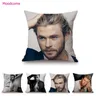 Juste de coussin en coton et lin pour canapé bel homme sexy affiche de célébrité Chris Hemsworth