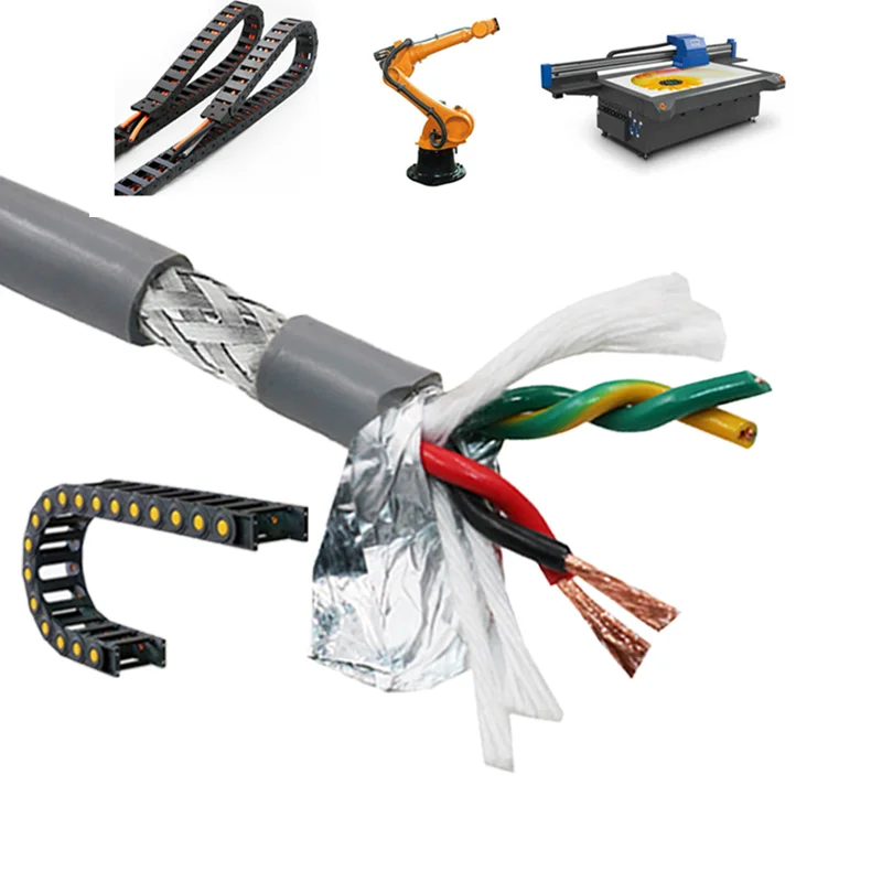 1M Twisted pair geschirmt 26 24 22 20 18awg 2-40core PVC hohe flexibilität und biegen widerstand drag kette kabel 485 signal draht Image