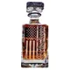 H7EA Carafe à whisky patriotique Carafe à whisky drapeau américain en détresse gravée