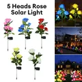 Lampes solaires décoratives d'extérieur jardin de pissenlit fleur de rose lampe de pelouse pour