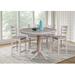 "36"" Round Extension Dining Table with 4 Emily Counter Height Stools - 5 Piece Set - Whitewood K09-36RXT-27-S6172-4"