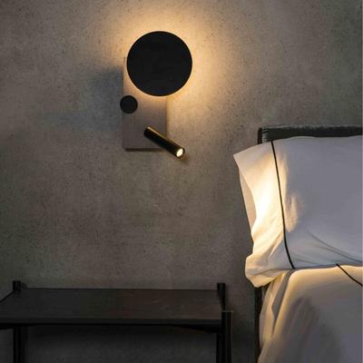 Klee led Wandleuchte innen links grau mit Leser 20066 Image