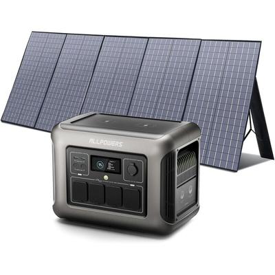 R1500 Tragbare Powerstation mit 400W Solarpanel, 1152Wh LiFePO4 Batterie mit 1800W ac Ausgang Image