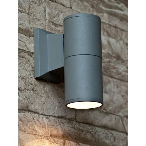 Außenlampe Wand Grau E27 Aluminium