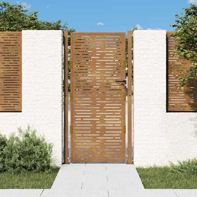 Gartentor 105x180 cm Cortenstahl Quadratisches Design - Vidaxl Image
