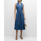 Edwina Sleeveless Chambray Dress