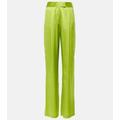 High-rise Silk Satin Wide-leg Pants