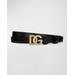 Interlocking Dg Skinny Leather Belt