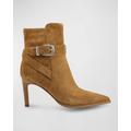 Rafia Suede Buckle Ankle Boots