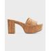 Square High Cork Platform Sandals