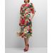 Marguerite Floral-print Bateau-neck Midi Dress