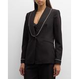 The Lexy Single-button Rhinestone-trim Blazer