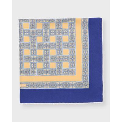 Silk Quatrefoil-Print Handkerchief