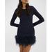 Bahira Feather-hem Knit Mini Dress