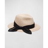 Lillian Woven Fedora Hat W/ Scarf Band