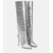 Snake-effect Leather Knee-high Boots