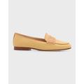 Raffia Leather Slip-on Penny Loafers