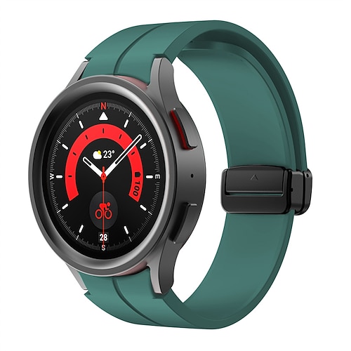 Uhrenarmband für Samsung Galaxy Watch 7/6/5/4 40/44mm, Watch 5 Pro 45mm, Watch 6 Classic 43/47mm, Watch 4 Classic 42/46mm Silikon Ersatz Gurt Magnetverschluss Wasserdicht Verstellbar Sportarmband Image