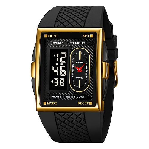 SKMEI Herren Digitale Uhr Sport Fashion Freizeit Armbanduhr Leuchtende Stoppuhr Wecker Datum Woche TPU Uhr Image