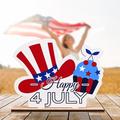 Decorazioni in legno per il Giorno dell'Indipendenza Americana: ideali per l'arredamento della casa e scene festive per il Giorno della Memoria/il 4 luglio