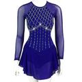 Robe de Patinage Artistique Femme Fille Patinage Robes Tenue Rouge Bordeaux Bleu roi Bleu Patchwork Maille Spandex Haute élasticité Entraînement Professionnel Compétition Tenue de Patinage Fait à la