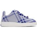 Blue & White Check Knit Box Sneakers