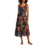 Sunlit Soiree Tiered Crepe Cover-up Dress