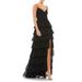 Tiered Ruffle Empire Waist Chiffon Gown