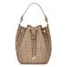 Melinda Croc Embossed Leather Bucket Bag