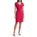 Split Neck Cap Sleeve Sheath Dress