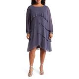 Long Sleeve Tiered Shift Dress