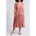 Caslon(r) Tiered Cotton Gauze Midi Dress