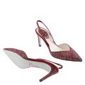 Bordeaux Vivienne Crystal Slingback Pumps