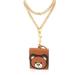 Leather Teddy Bear Keychain Pouch