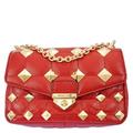 Soho Small Studded Quilted Patent Leather Shoulder Bag