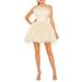 Feather Tulle Strapless Minidress