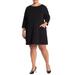 Jewel Neck Three-quarter Sleeve High Tech Dress