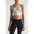 Diesel Fulvy Glitter Denim Crop Top