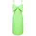 Woman's Green Viscose Dress With Bow Detail